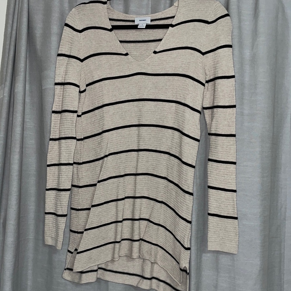Striped long sweater